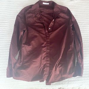 Everlane brown button down shirt size Large